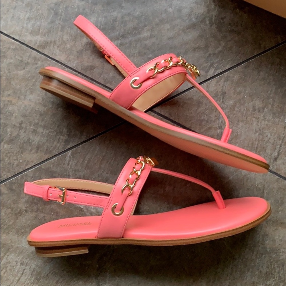 MICHAEL KORS ELSA THONG NAPPA PU GRAPEFRUIT - Picture 5 of 16